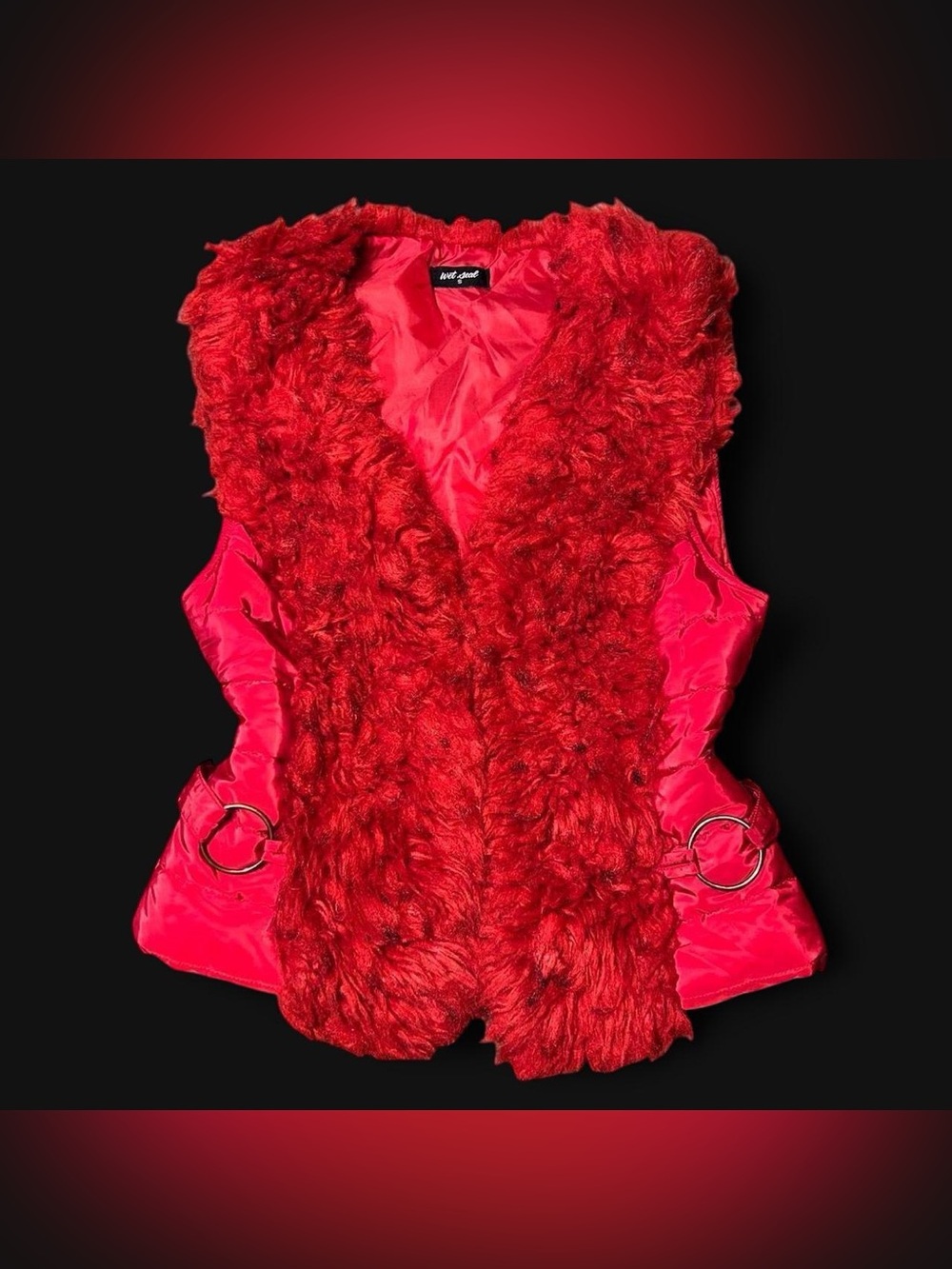 Y2K Red Fur Puffer Vest by Wet Seal!